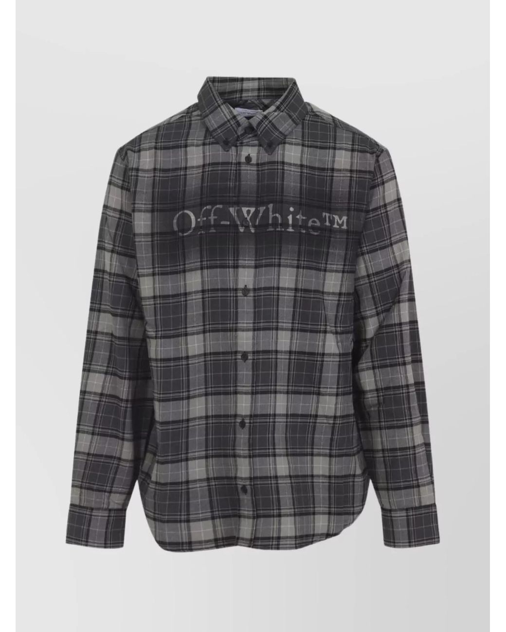 Off-White c/o Virgil Abloh Gray Checked Cotton Regular-Fit Shirt for men