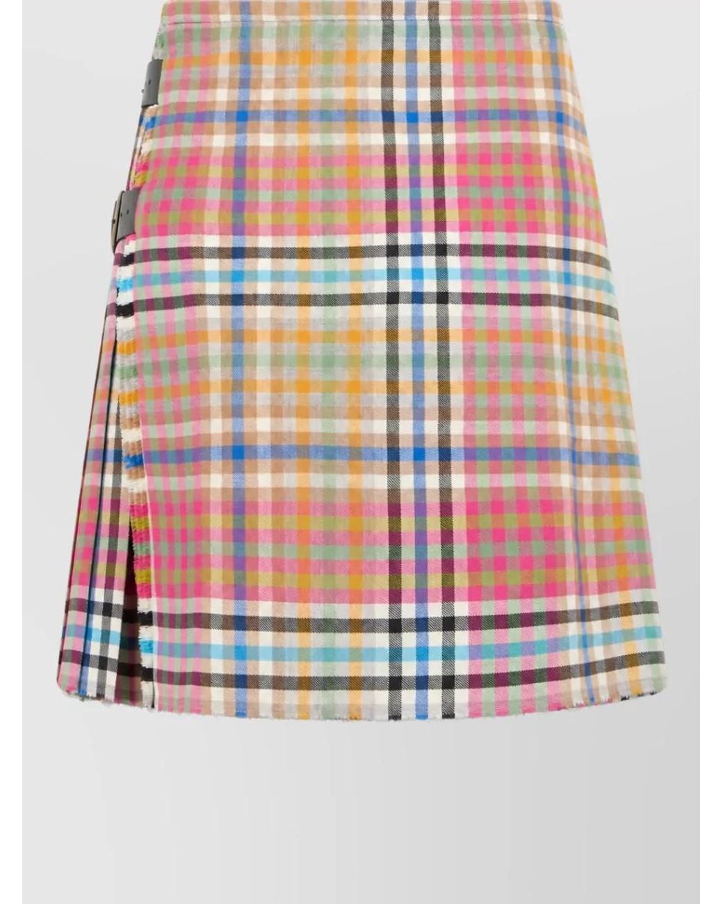 Vivienne Westwood Red Wool Tartan Pleated Mini Skirt