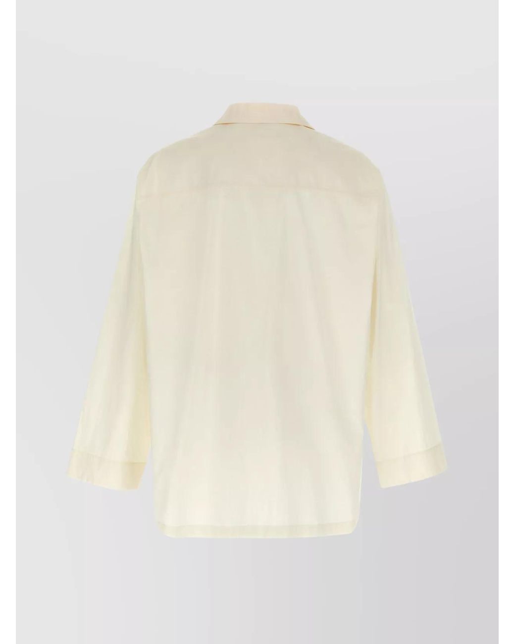 Jil Sander Natural Cotton Logo Embroidery Shirt for men