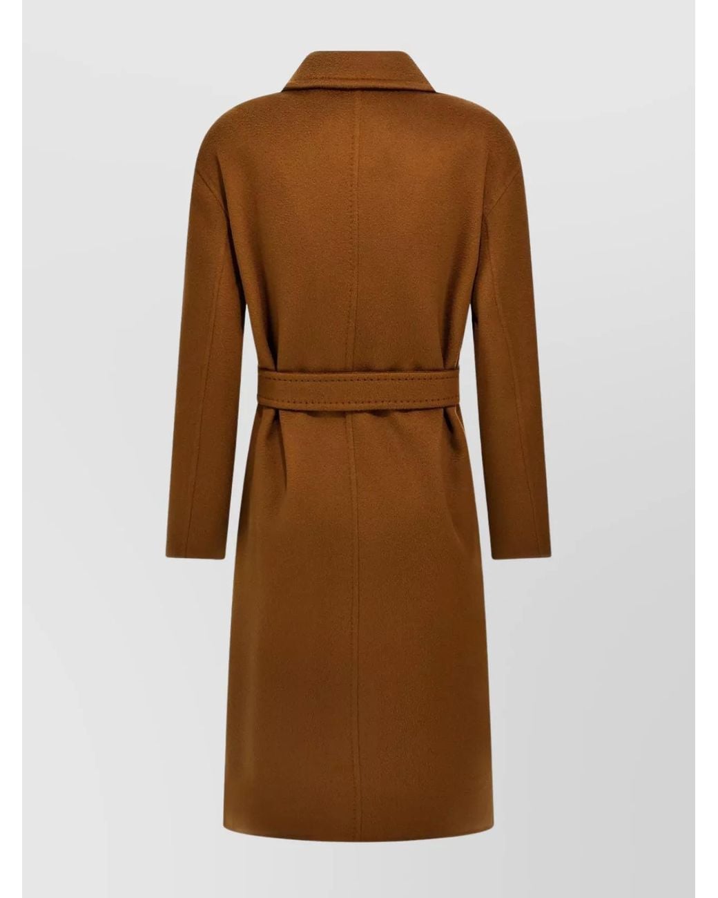 Max Mara Brown Cashmere Belted Midi Coat