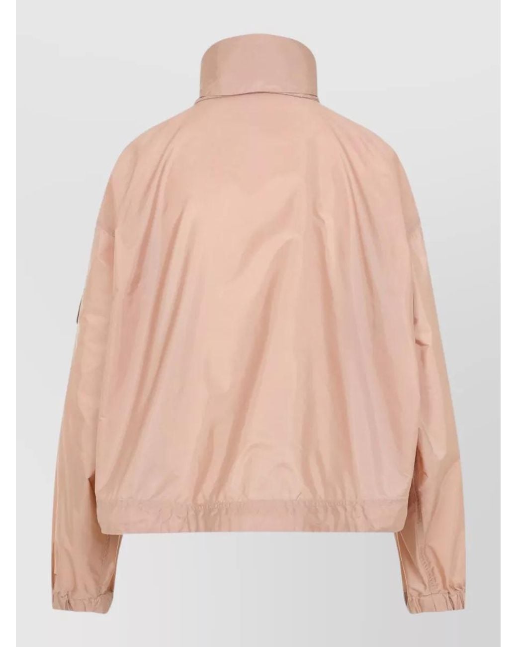 Moncler Pink Nylon Hooded Bomber Jacket