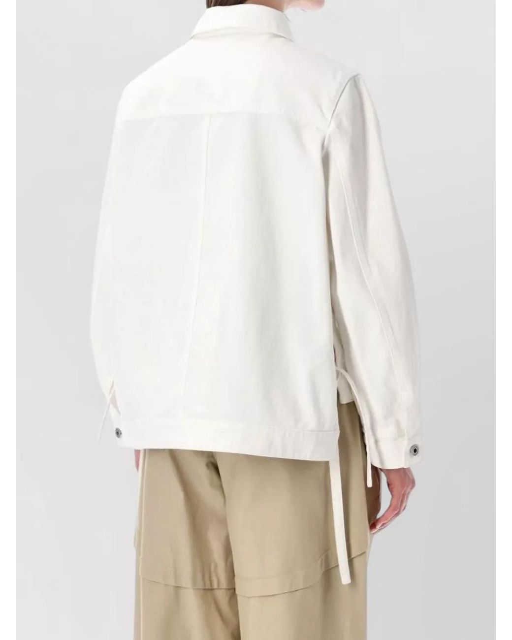 Loewe Natural Cotton Denim Asymmetric Relaxed-Fit Workwear Jacket