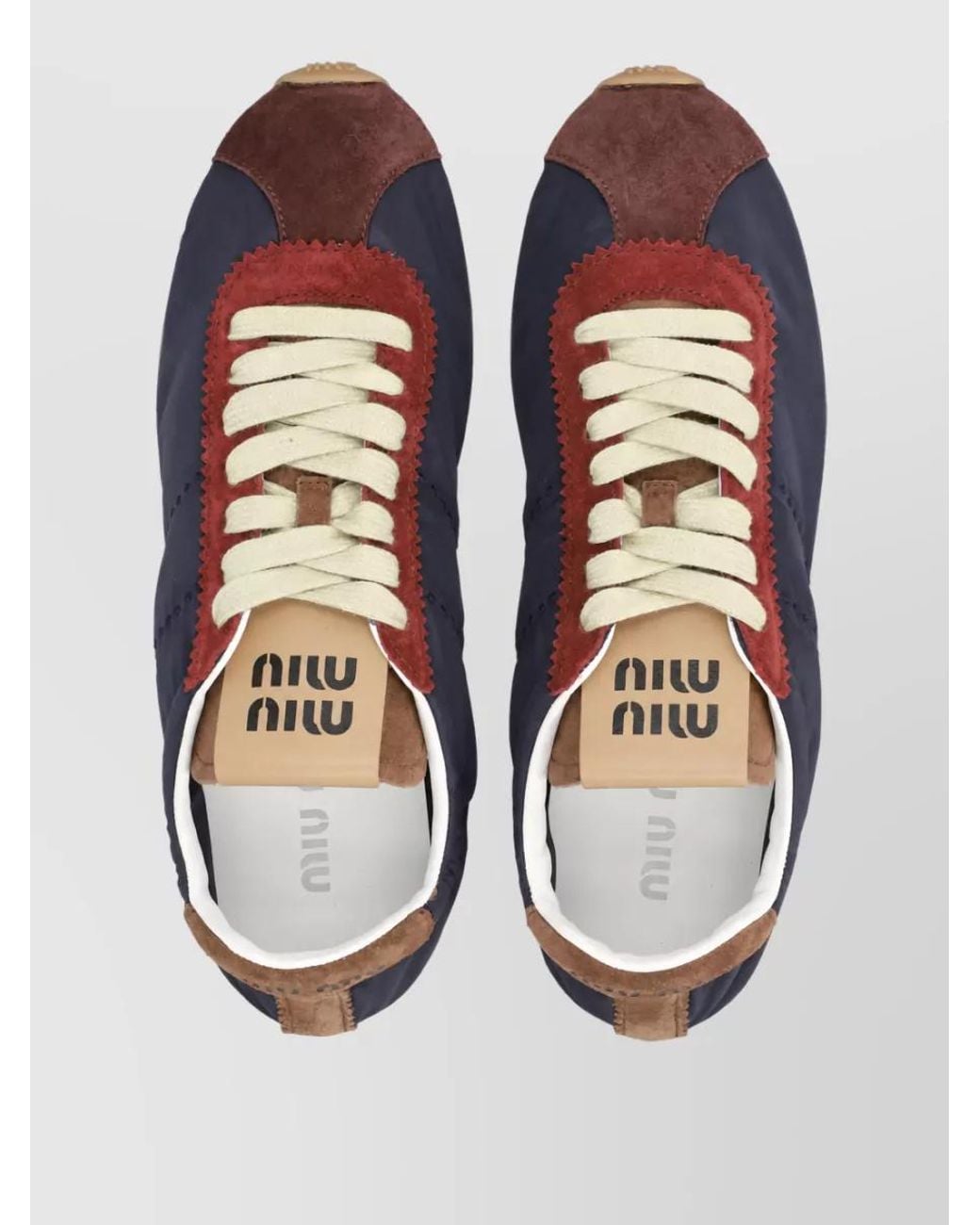 Miu Miu Blue Technical Fabric Lace-Up Sneakers