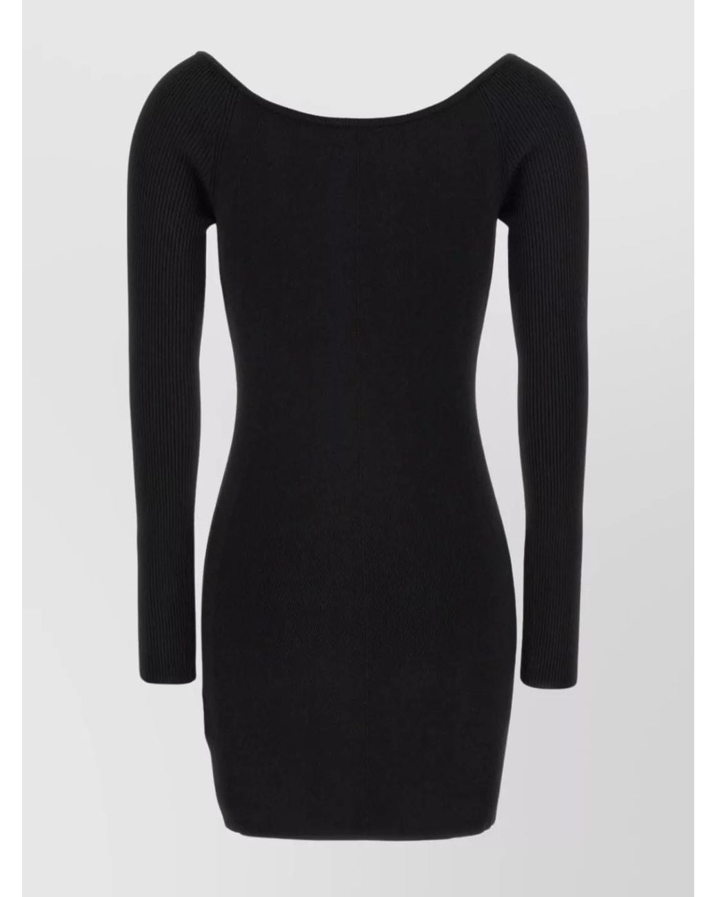 DIESEL Black Ribbed Slim-Fit Off-The-Shoulder Mini Dress