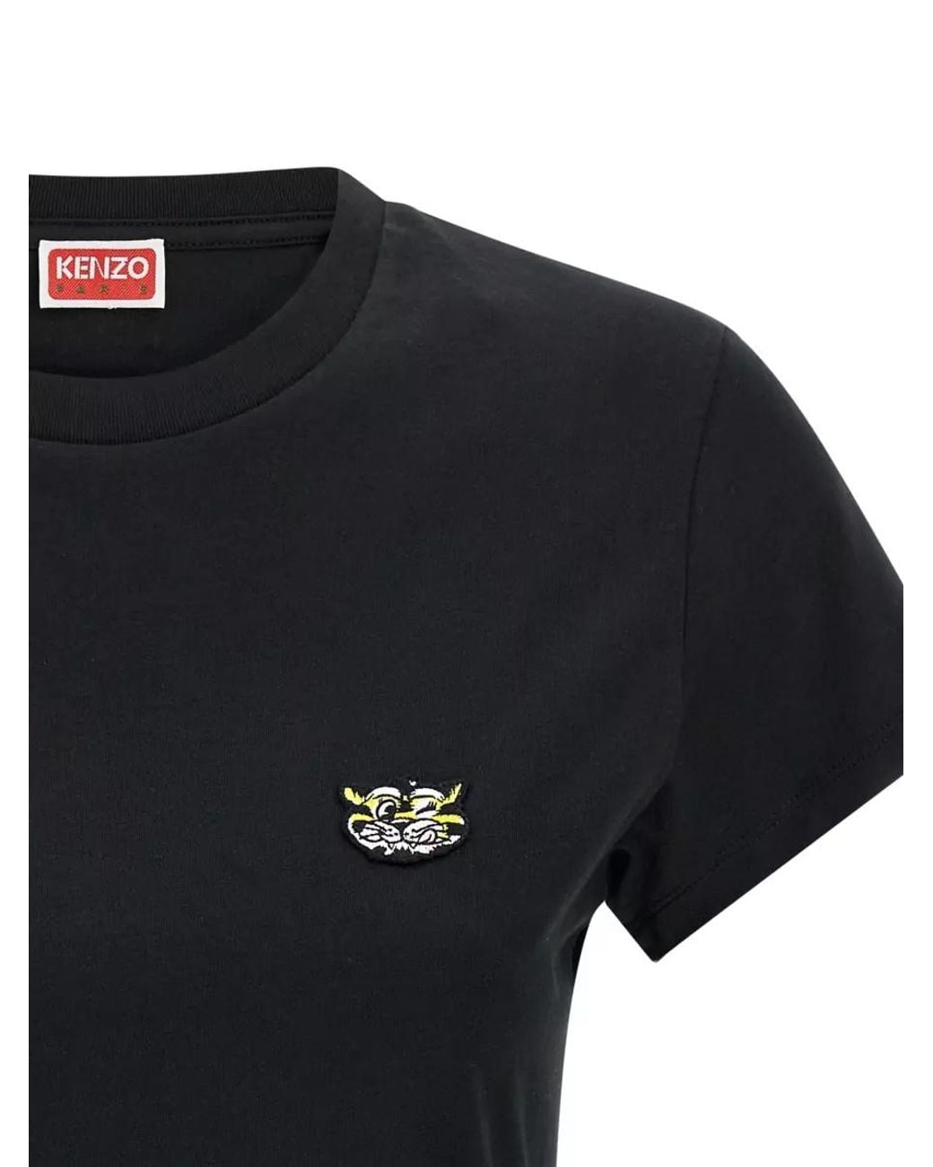 KENZO Black Cotton Embroidered Short-Sleeve T-Shirt