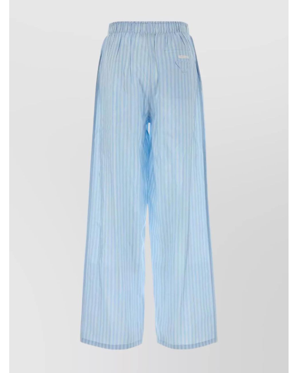 Prada Blue Silk Wide-Leg Trousers