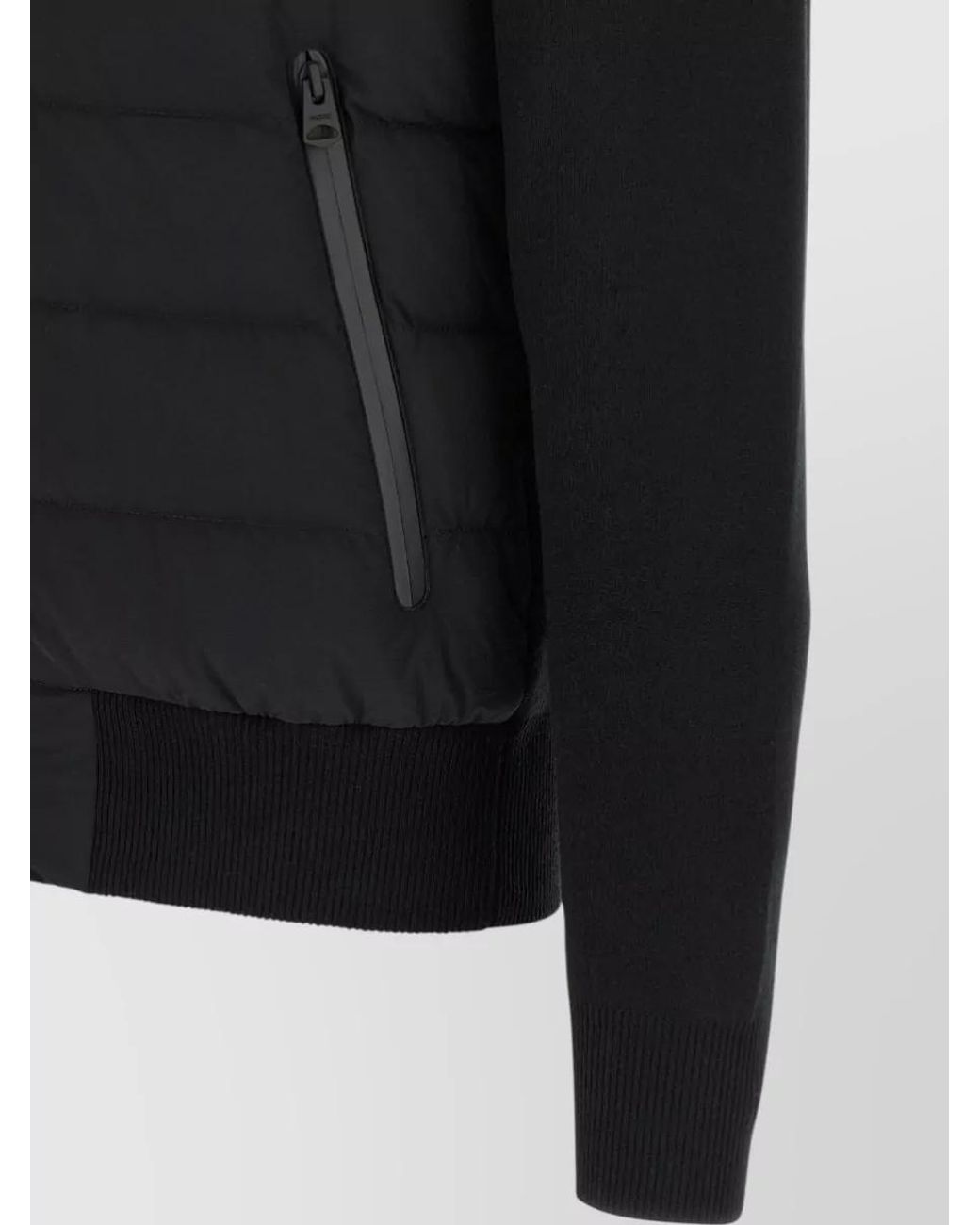 Mackage Black Quilted High Neck Padded Cardigan for men