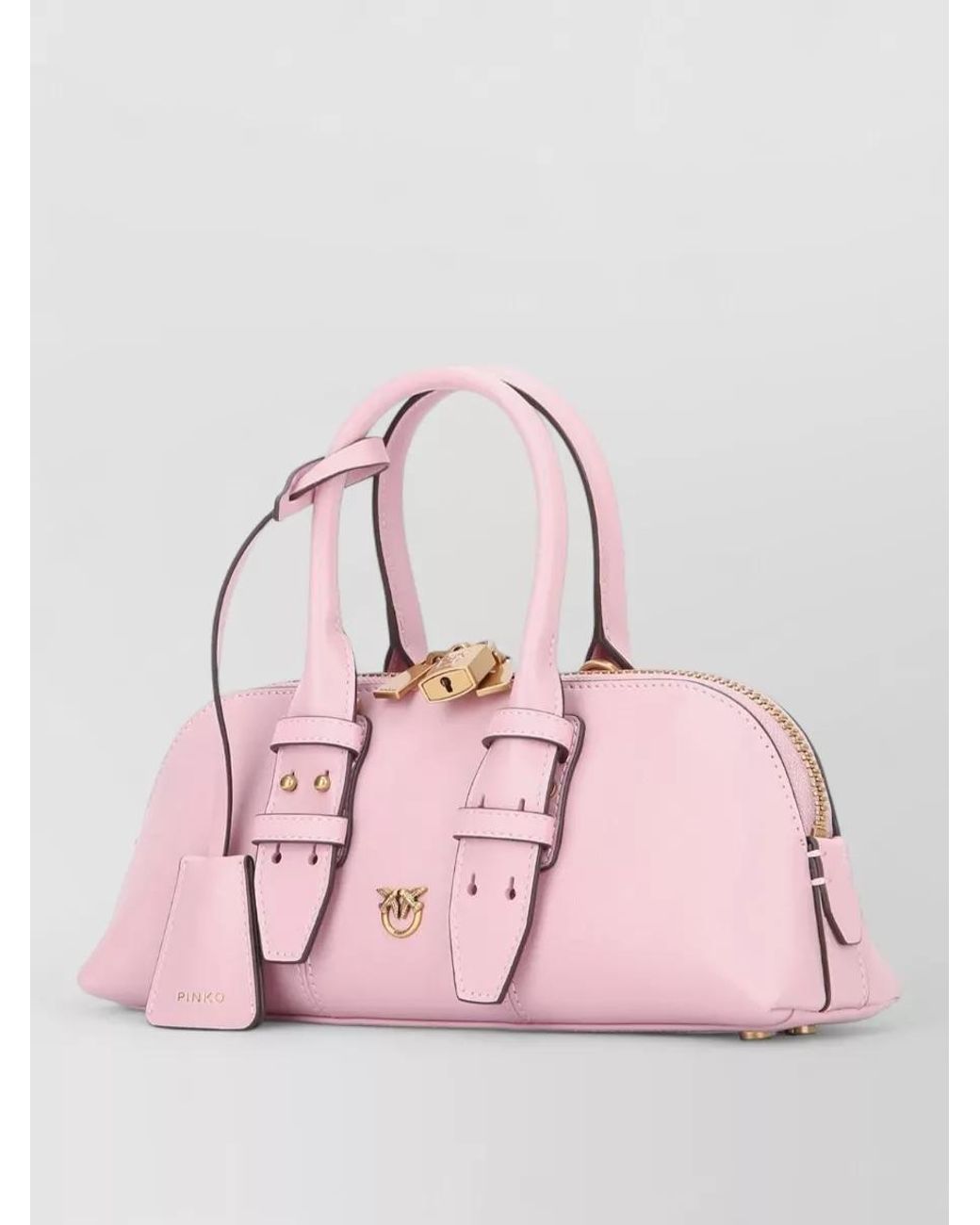 Pinko Pink Escape Baguette Small Leather Shoulder Bag
