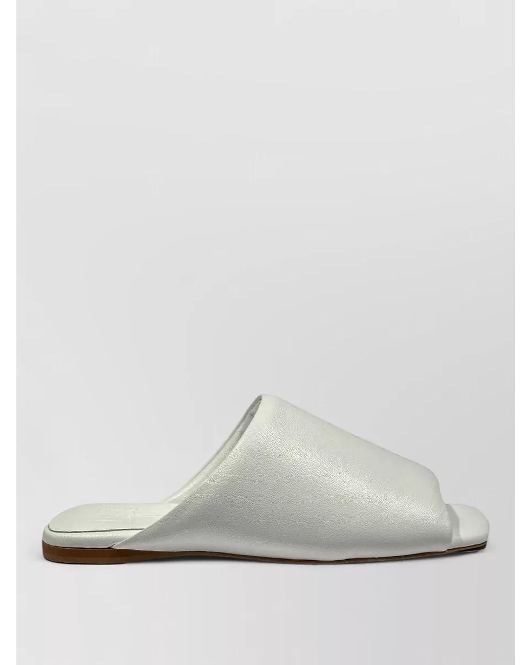 LA ROSE White Leather Mules