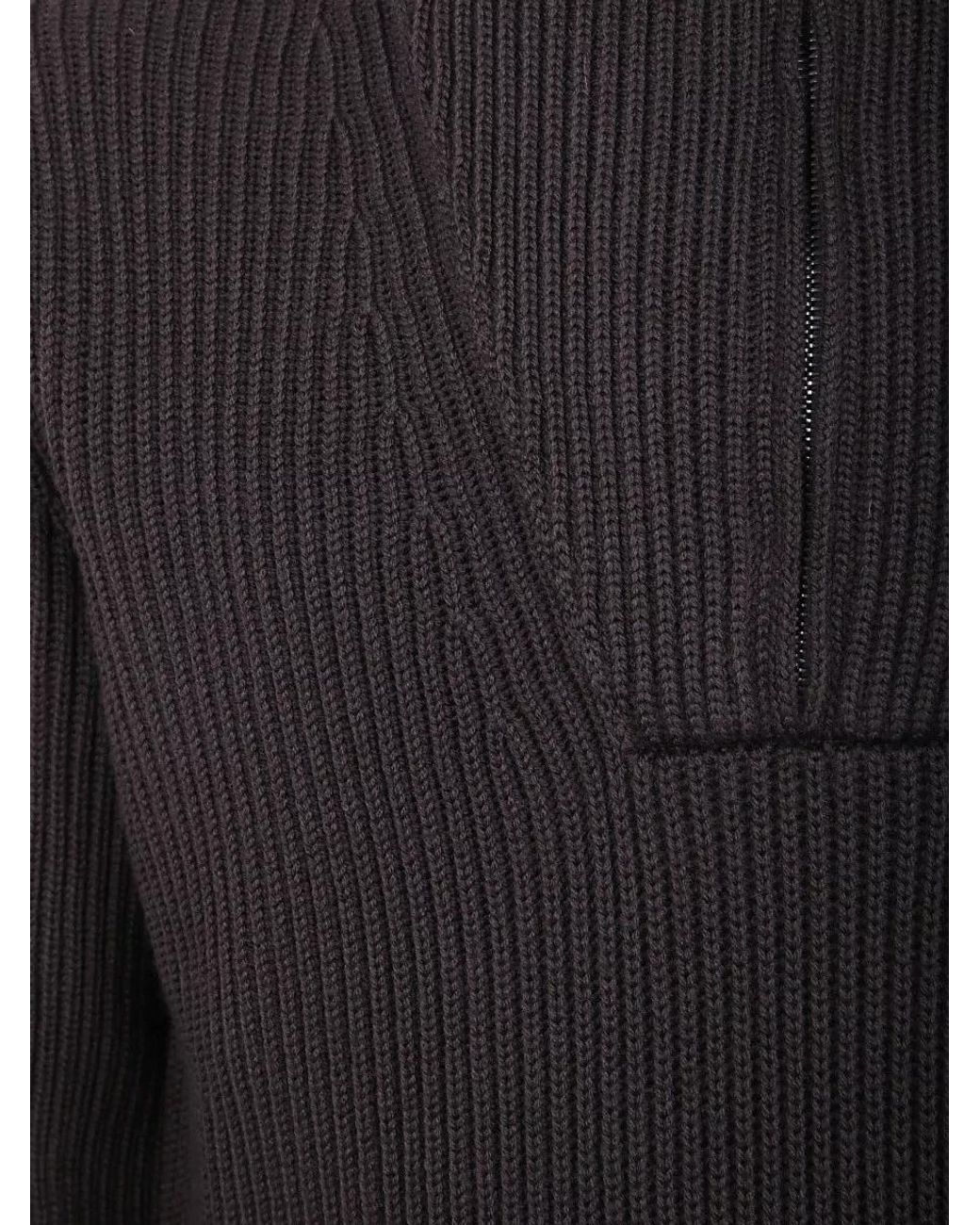 Filippo De Laurentis Gray Half Zip Virgin Wool Jumper for men