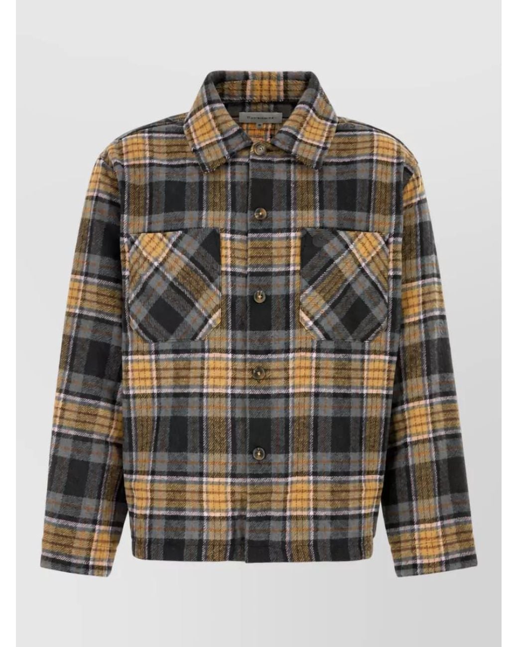 Carhartt Gray Checked Wool-Blend Shirt Jacket for men