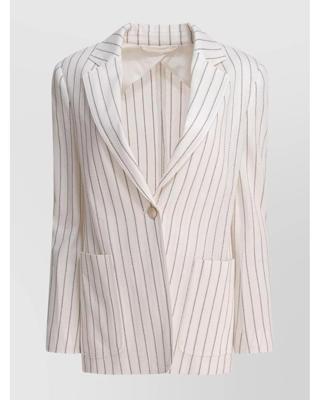 Max Mara White Striped Blazer