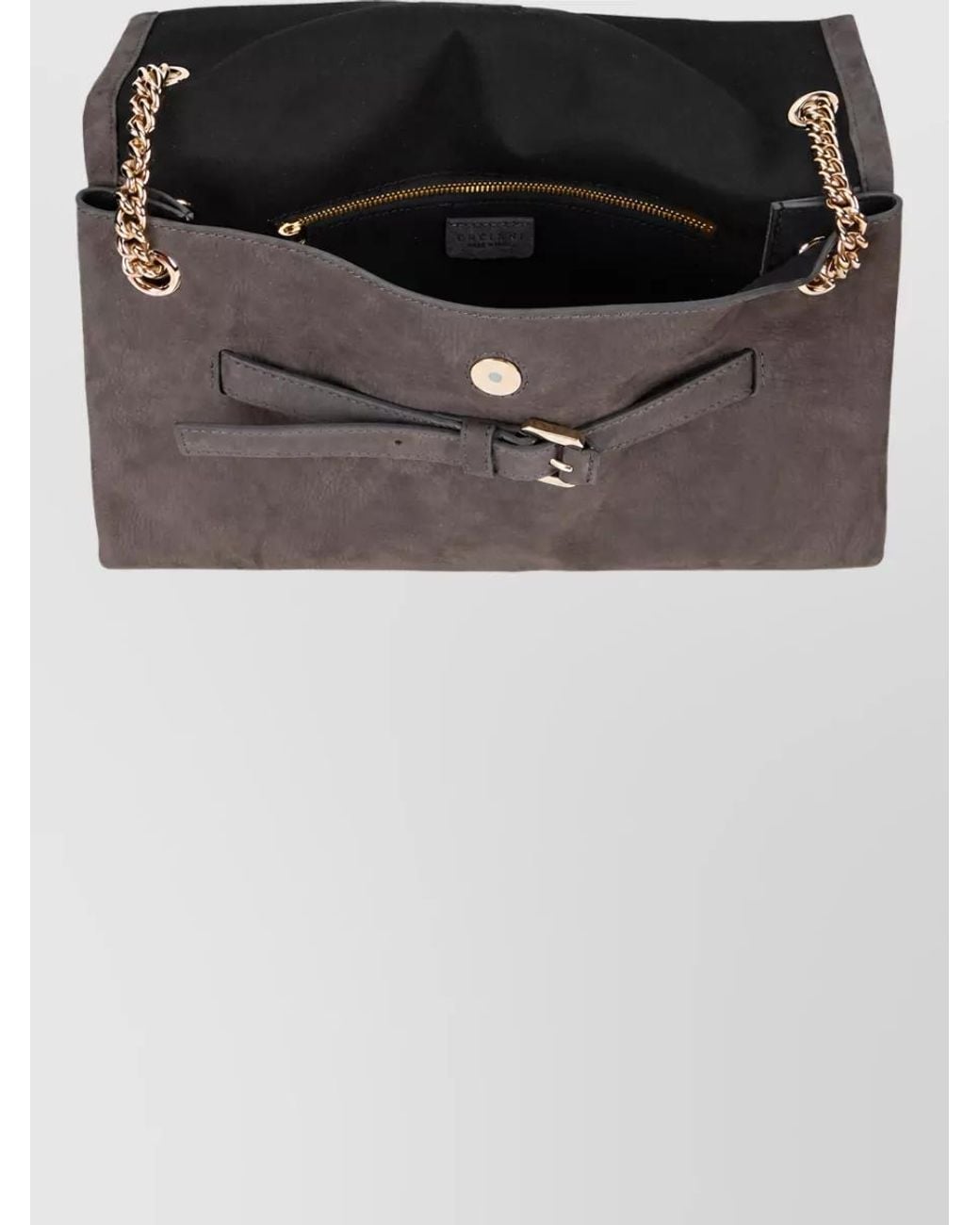 Orciani Gray Leather Venus Nabucco Small Shoulder Bag
