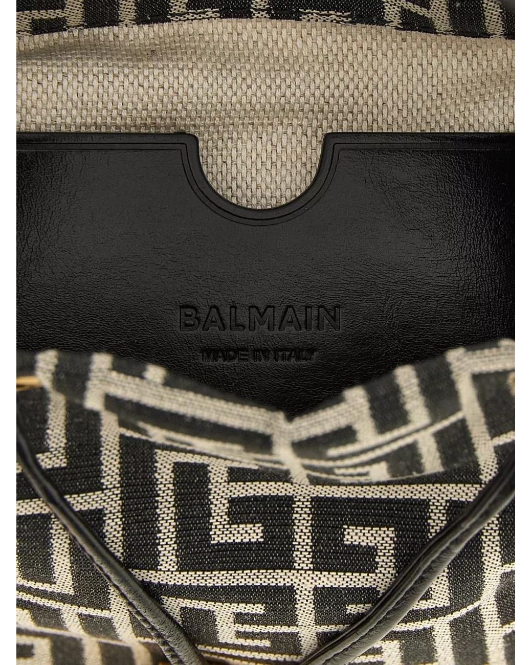 Balmain Black Pulse Mini Jacquard Bucket Bag