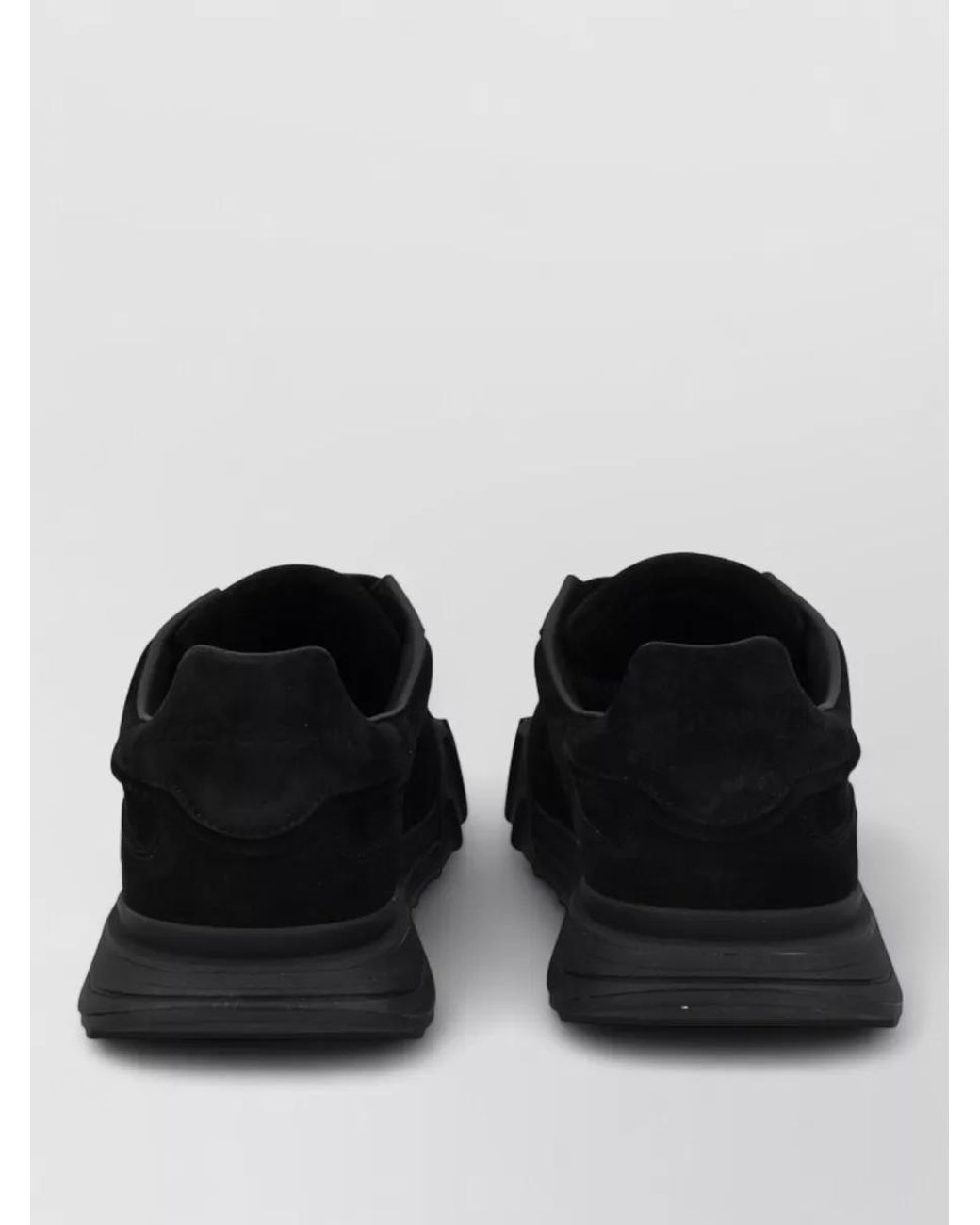 Dolce & Gabbana Black Calf Leather Athletic Low-Top Sneakers for men