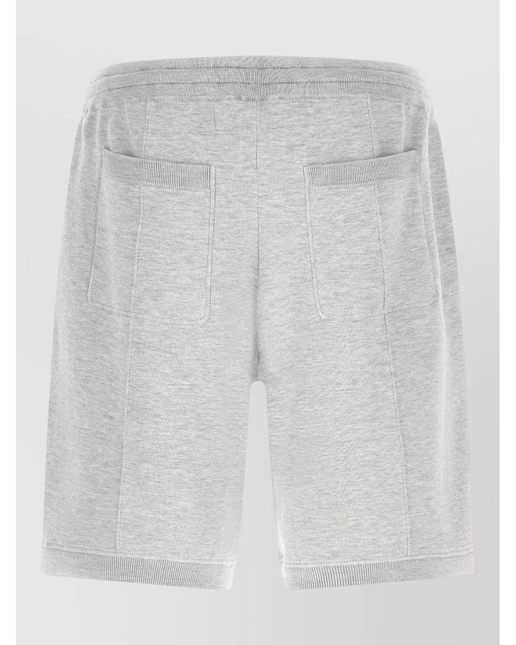 Brunello Cucinelli Gray Silk Blend Double Knit Bermuda Shorts for men