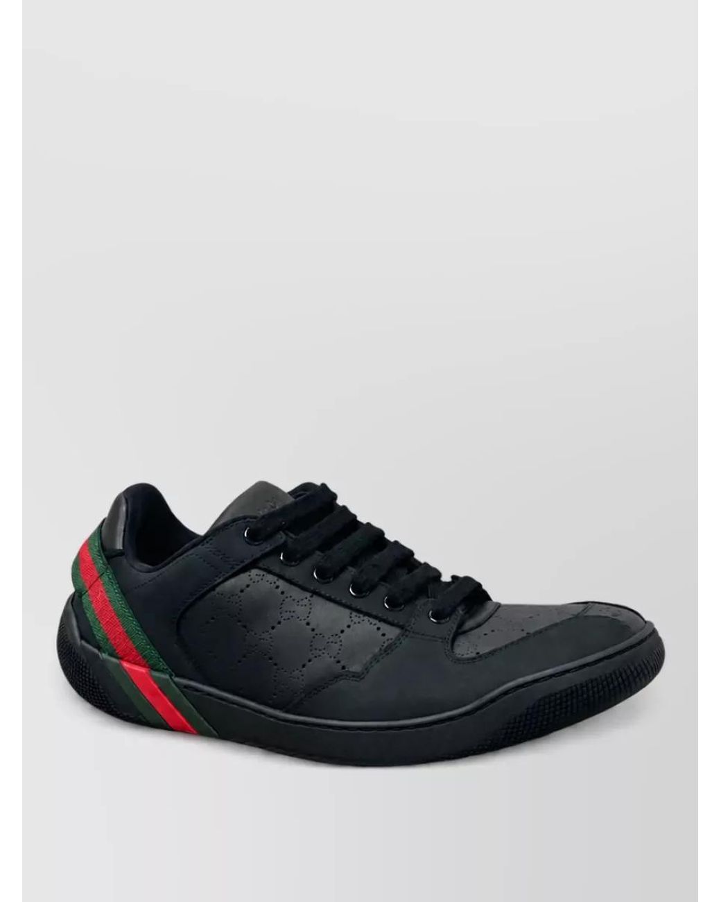 Gucci Black Calf Leather Low-Top Sneakers for men