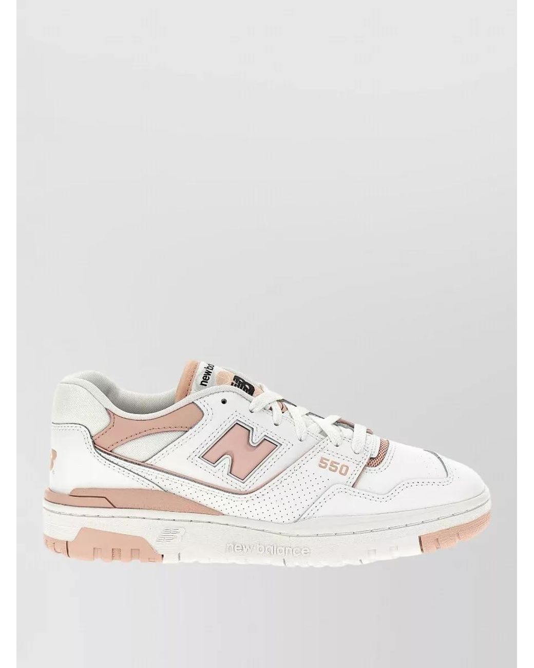 New Balance White Leather Low-Top Sneakers