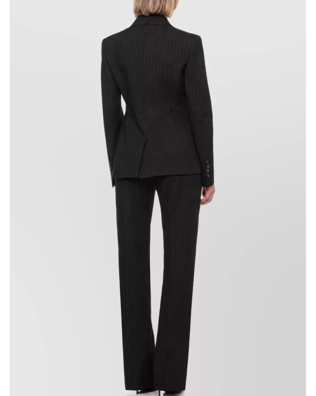 ANDAMANE Black Pinstriped Blazer
