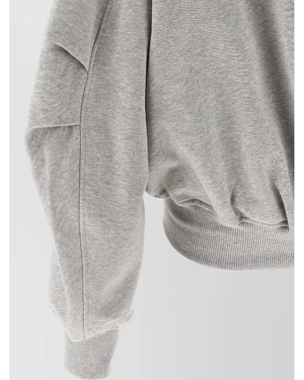 The Attico Gray Hooded Sweatshirt Featuring Distinctive Logo Detail