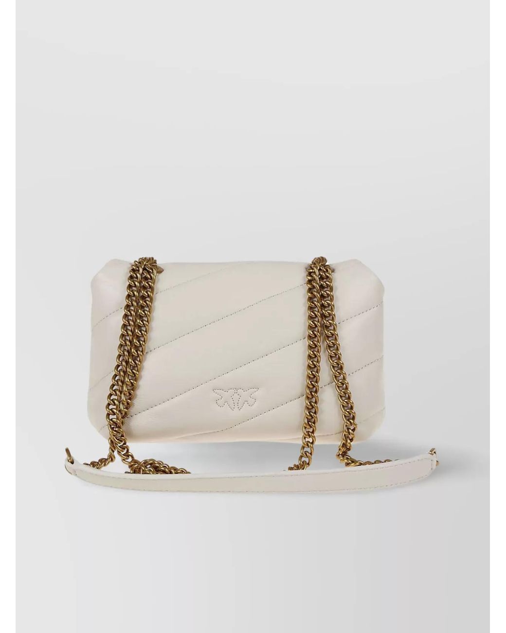 Pinko Natural Love Bag Baby Leather Quilted Crossbody Bag