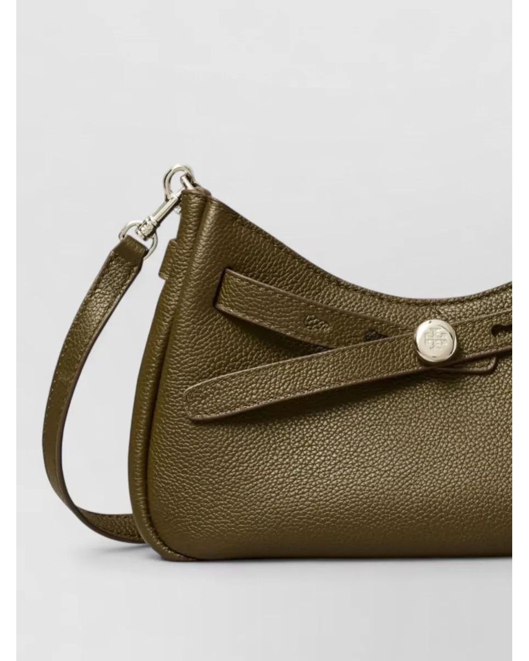 Tory Burch Green Romy Leather Clutch Bag
