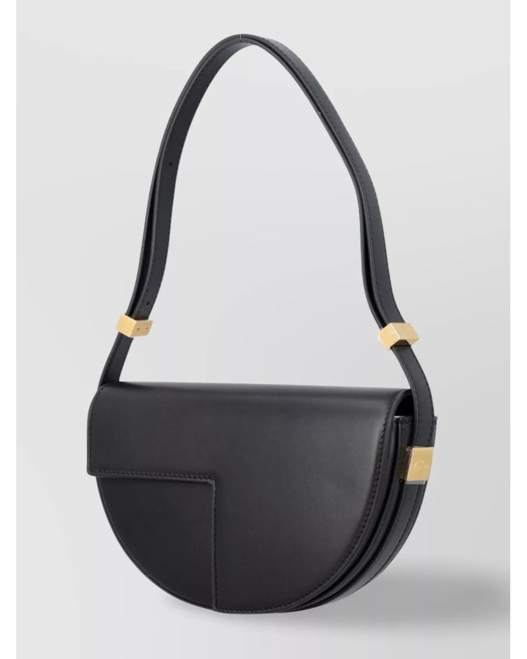 Patou Black Leather Shoulder Bag