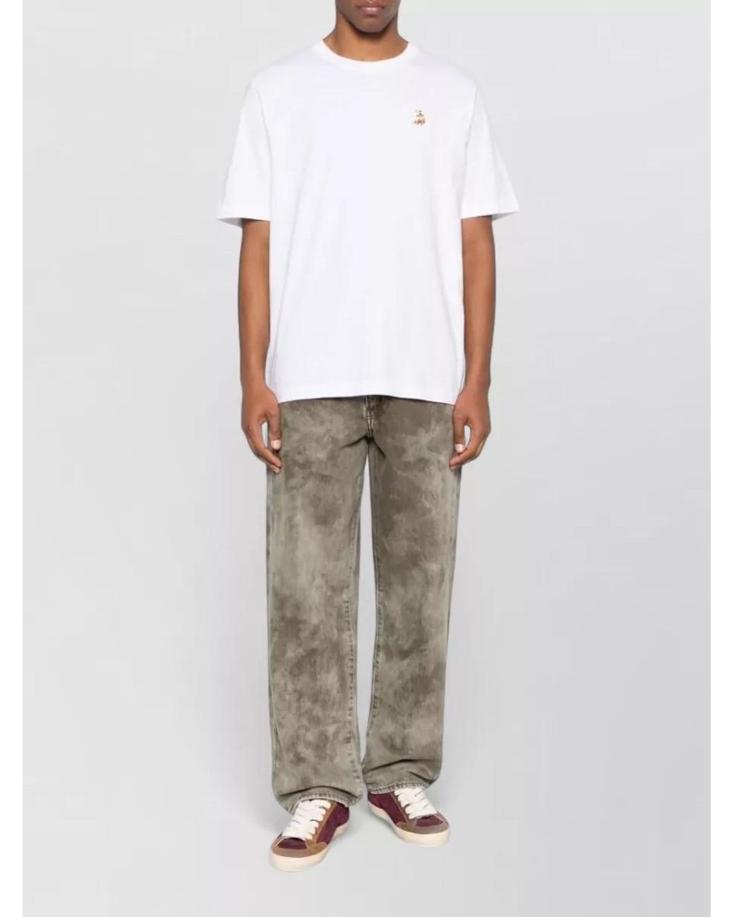 Maison Kitsuné White Organic Cotton Relaxed Fit T-Shirt for men