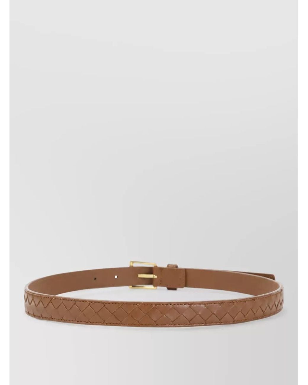 Bottega Veneta Brown Leather Slim Belt