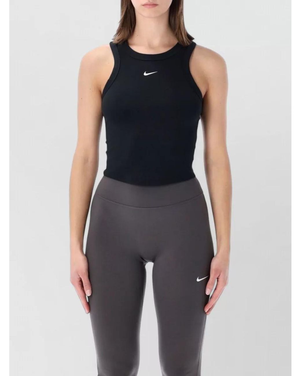 Nike Blue Cropped Slim-Fit Tank Top