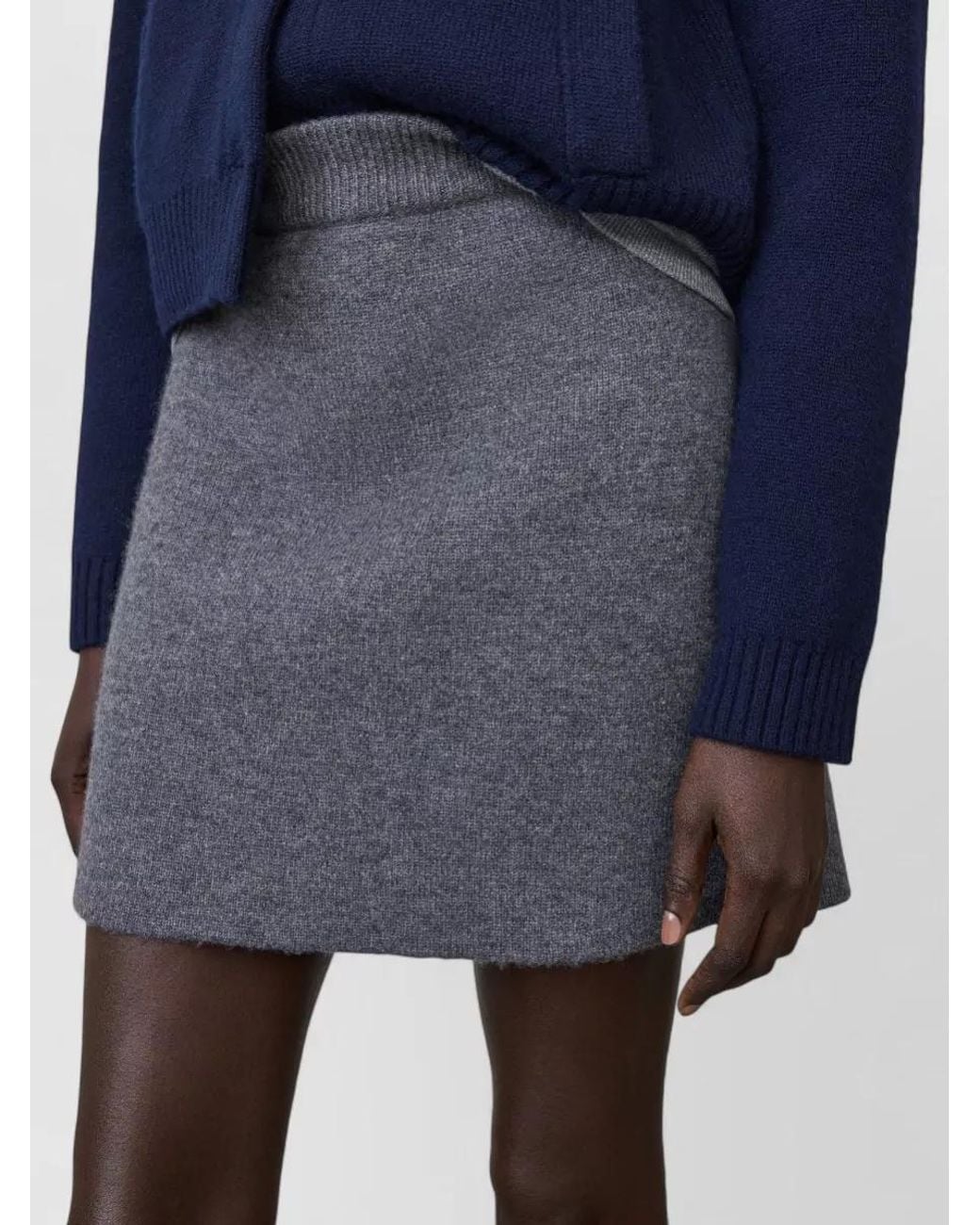 Lisa Yang Gray Cashmere Knitted Mini Skirt