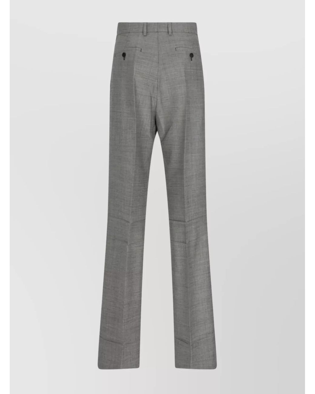 Prada Gray Wool Straight-Leg Trousers