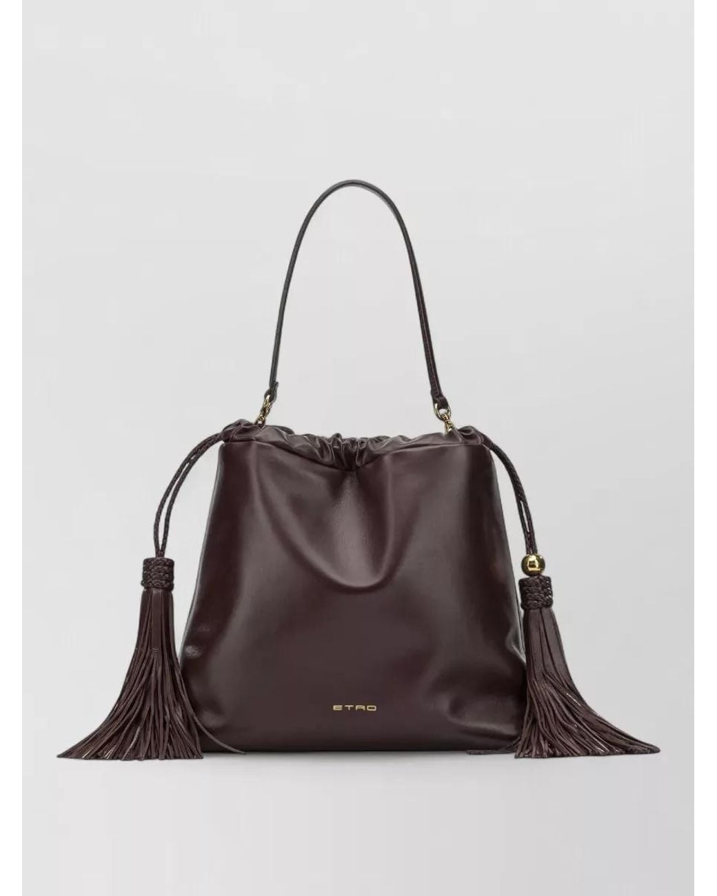 Etro Brown Medium Lamb Leather Shoulder Bag