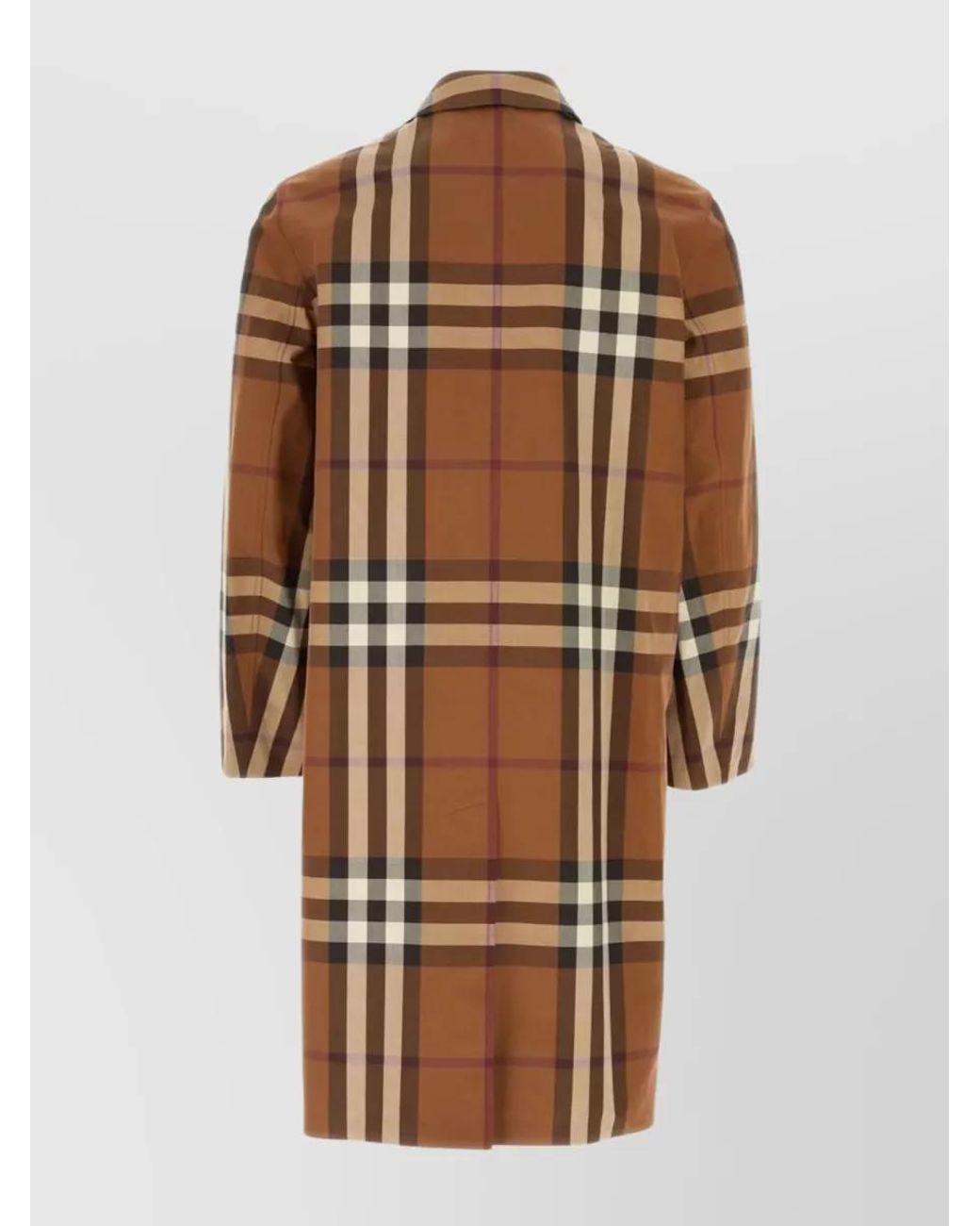 Burberry Brown Cotton Embroidered Reversible Trench Coat for men