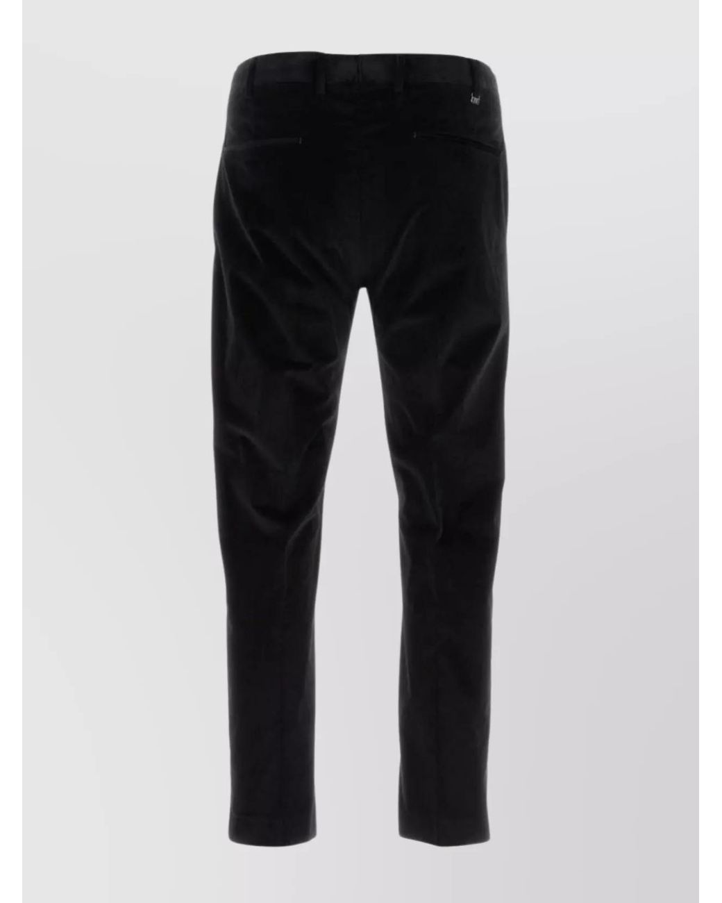 PT Torino Black Corduroy Straight-Leg Trousers for men