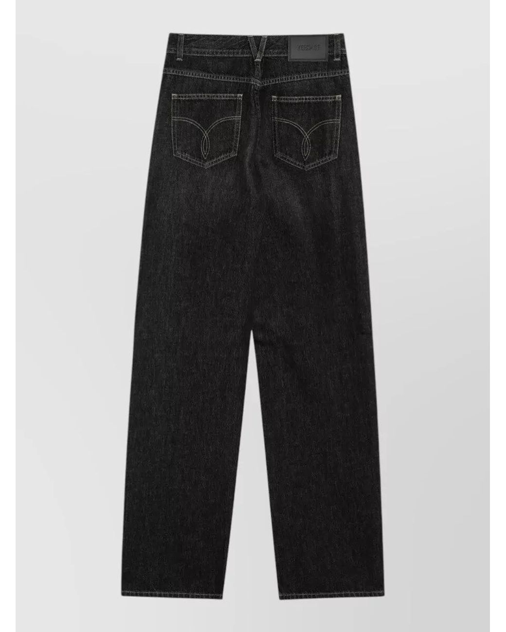 Versace Black Studded Straight-Leg High-Rise Denim Jeans