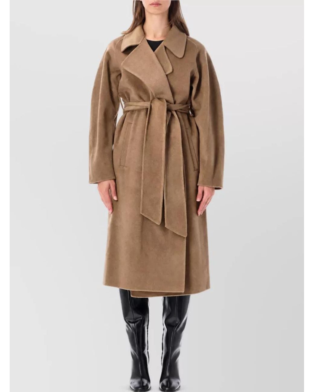 Soeur Natural Cashmere Wool Trench Coat