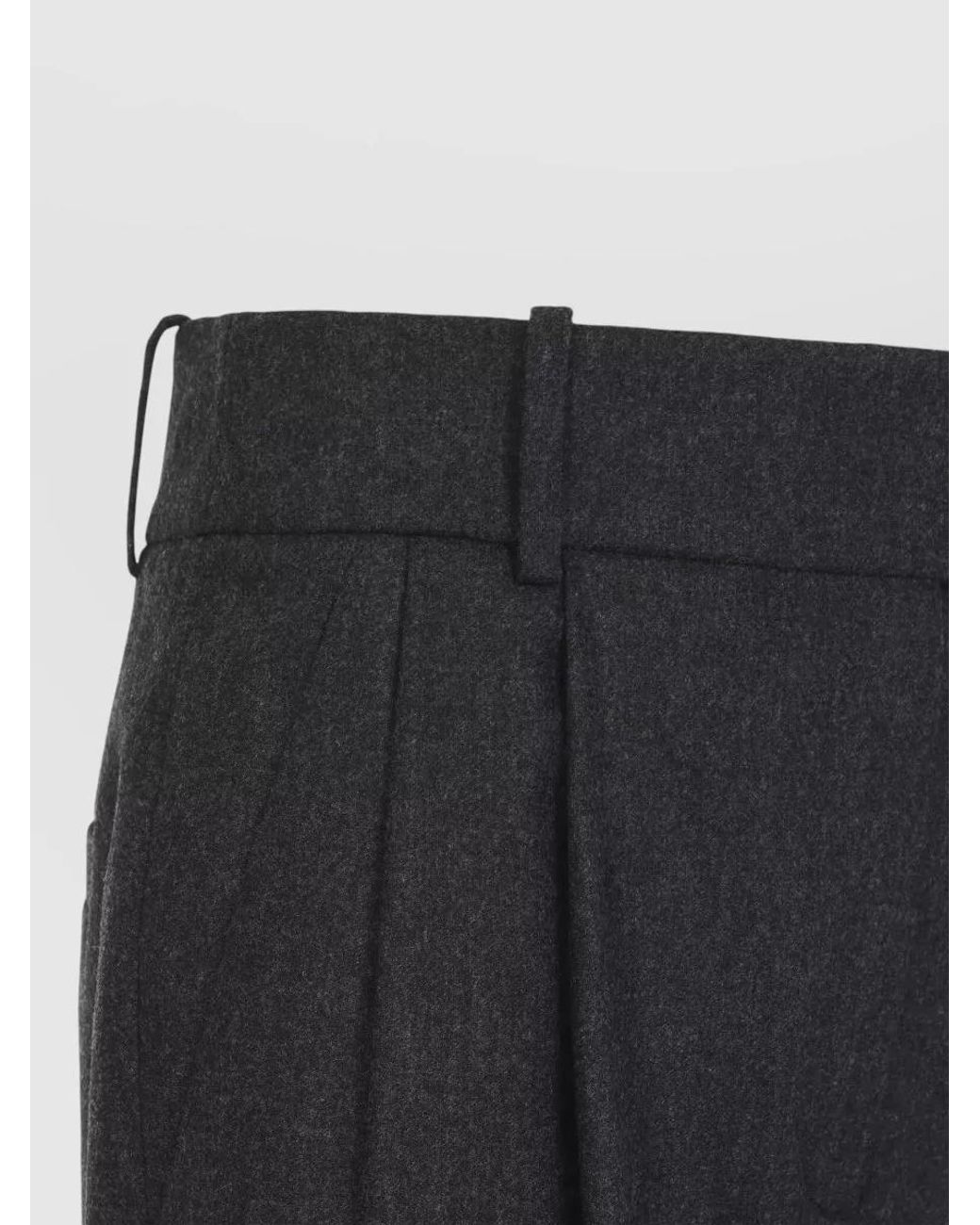 Giorgio Armani Blue Cashmere High-Rise Pleated Tapered Suit Trousers