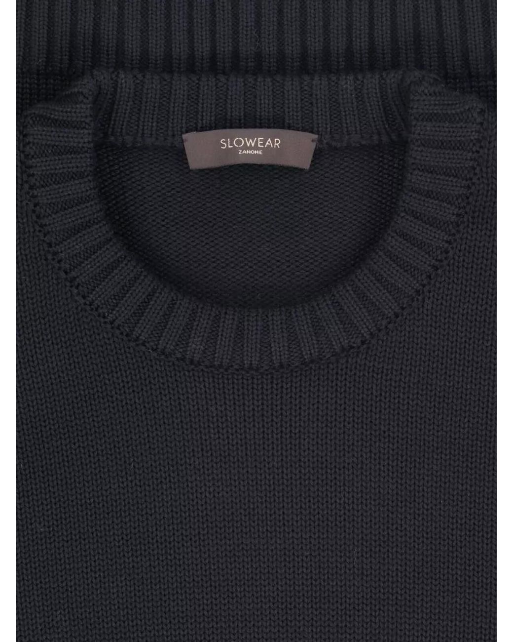 Zanone Blue Virgin Wool Crewneck Tank Top for men