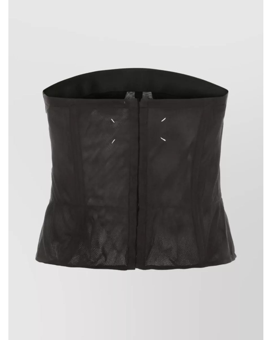 Maison Margiela Black Cotton Padded Strapless Top