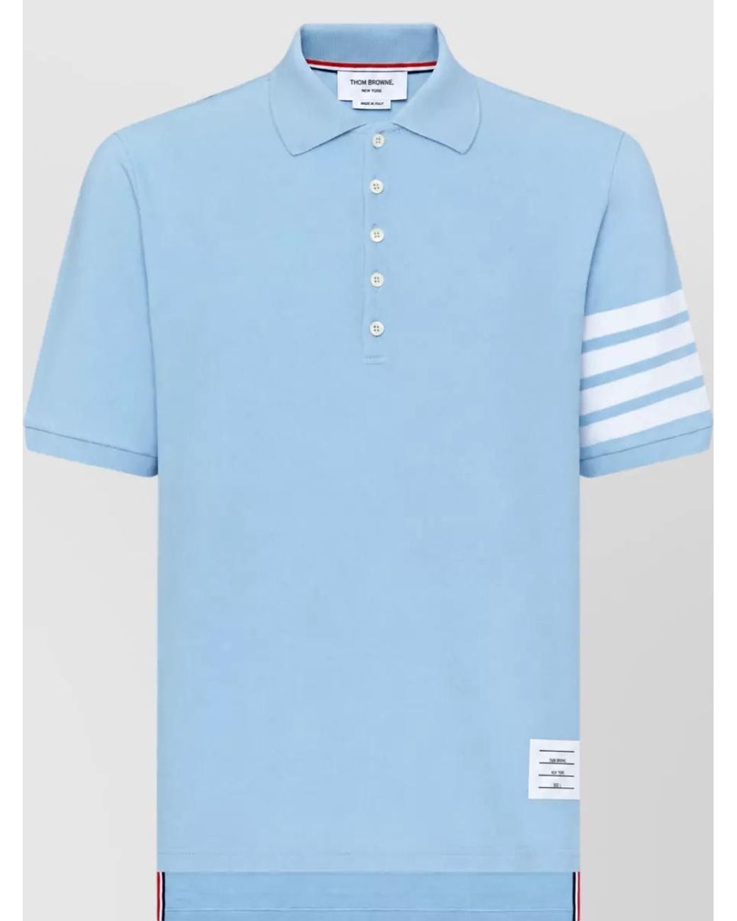 Thom Browne Blue Striped Cotton Polo Shirt for men
