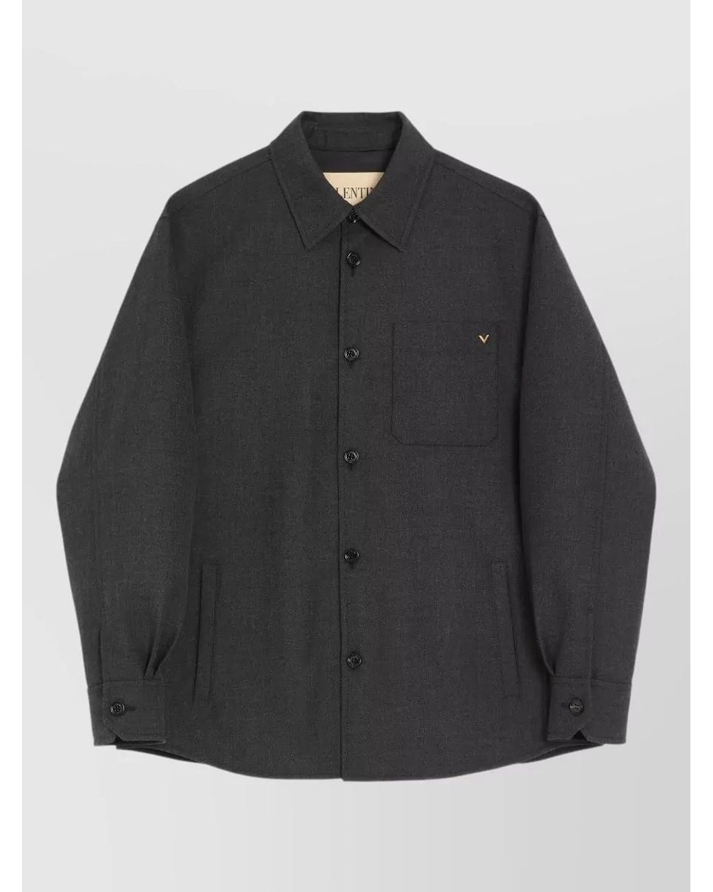 Valentino Black Wool Blend Shirt Jacket for men