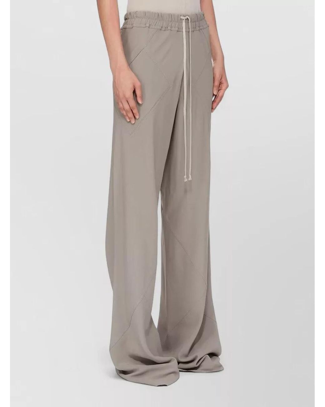 Rick Owens Gray Viscose Wide-Leg Trousers