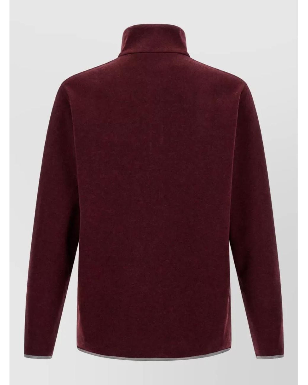 Brunello Cucinelli Red Cashmere High-Neck Half-Zip Sweater for men