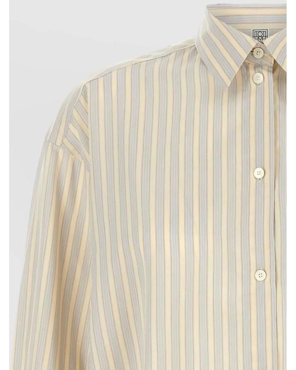 Totême Natural Silk Blend Oversized Striped Shirt