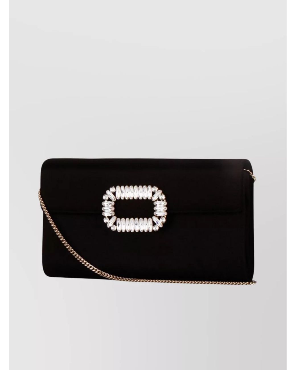 Roger Vivier Black Silk Satin Clutch Bag