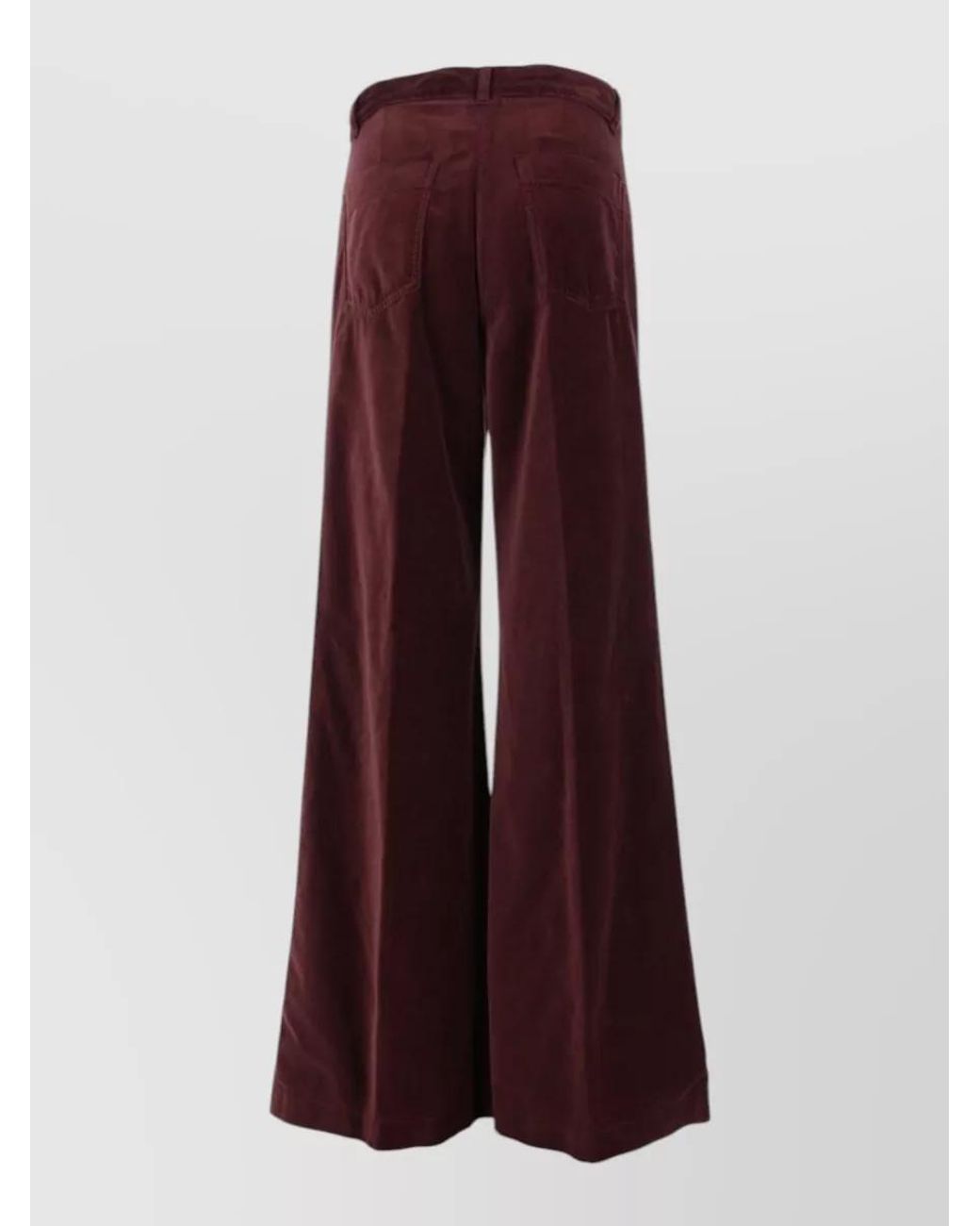 Aspesi Purple Cotton Velvet Wide-Leg Trousers