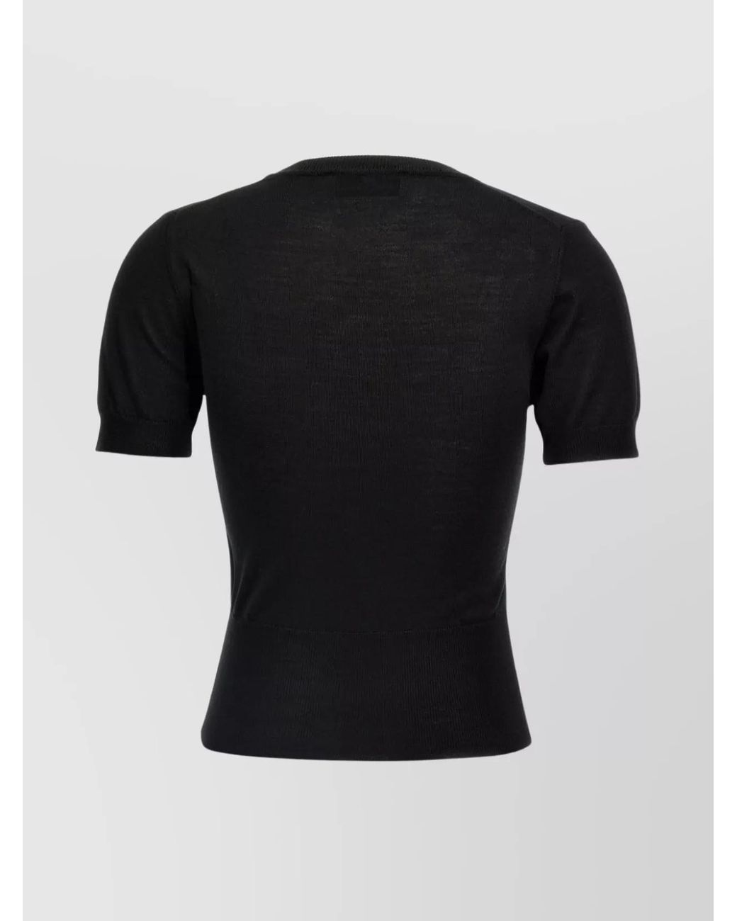 Vivienne Westwood Black Fine-Knit Wool-Silk Crew-Neck Short-Sleeve Top
