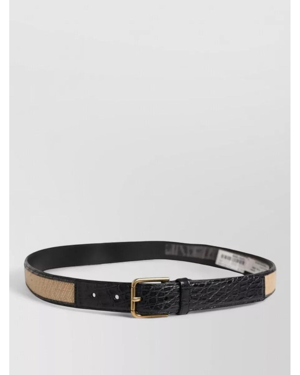 Dolce & Gabbana Black Braided Caiman Leather Belt for men
