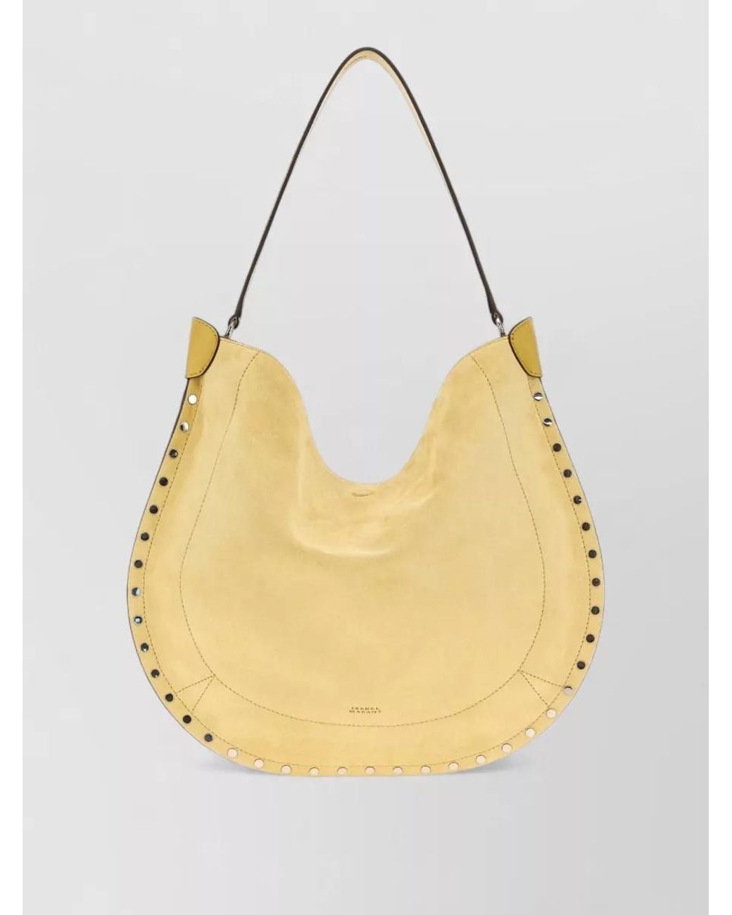 Isabel Marant Yellow Oskan Moon Suede Leather Shoulder Bag